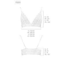 Еластичний топ з мереживом Passion PS001 TOP L, white, фото 5