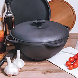 Казан чавунний азіатський Сітон 8 л з чавунною кришкою (Кза8ч)