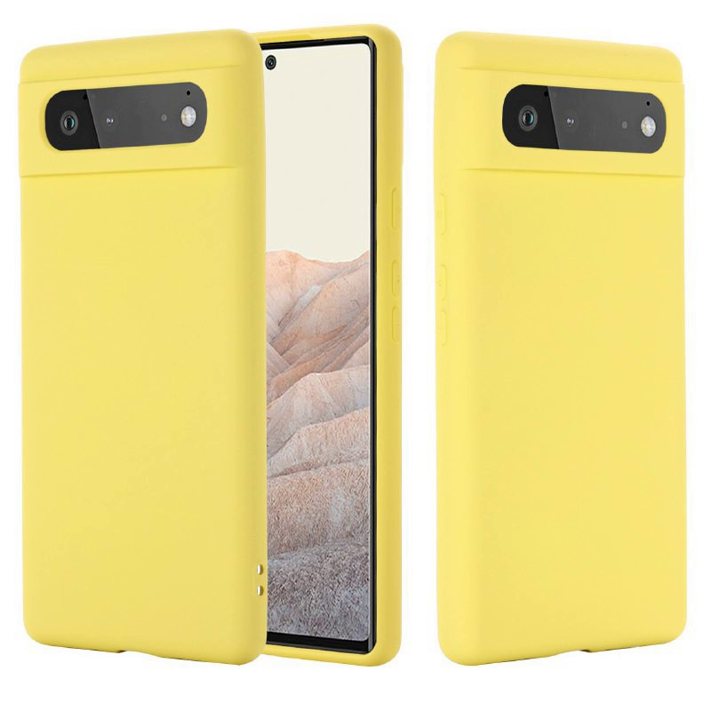 Силіконовий чохол із мікрофіброю для Google Pixel 6 жовтий софт тач бампер