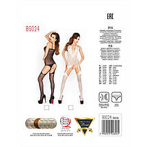 Бодістокінг Passion BS024 white, комбінезон, імітація панчох і пояса, фото 5
