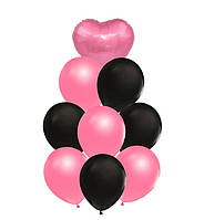 Набор из воздушных шаров "Pink&Black", 9 шт, Италия
