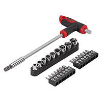 Викрутка Т-подібна з комплектом насадок 25 од. INTERTOOL HT-0422