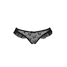 Трусики з оборками Passion Exclusive DONIA THONG S/M, black, фото 5