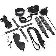 Набір BDSM Art of Sex – Set Leather, 10 предметів, чорний, натуральна шкіра