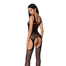Бодістокінг Passion BS057 black, комбінезон, імітація панчох і пояса, фото 2