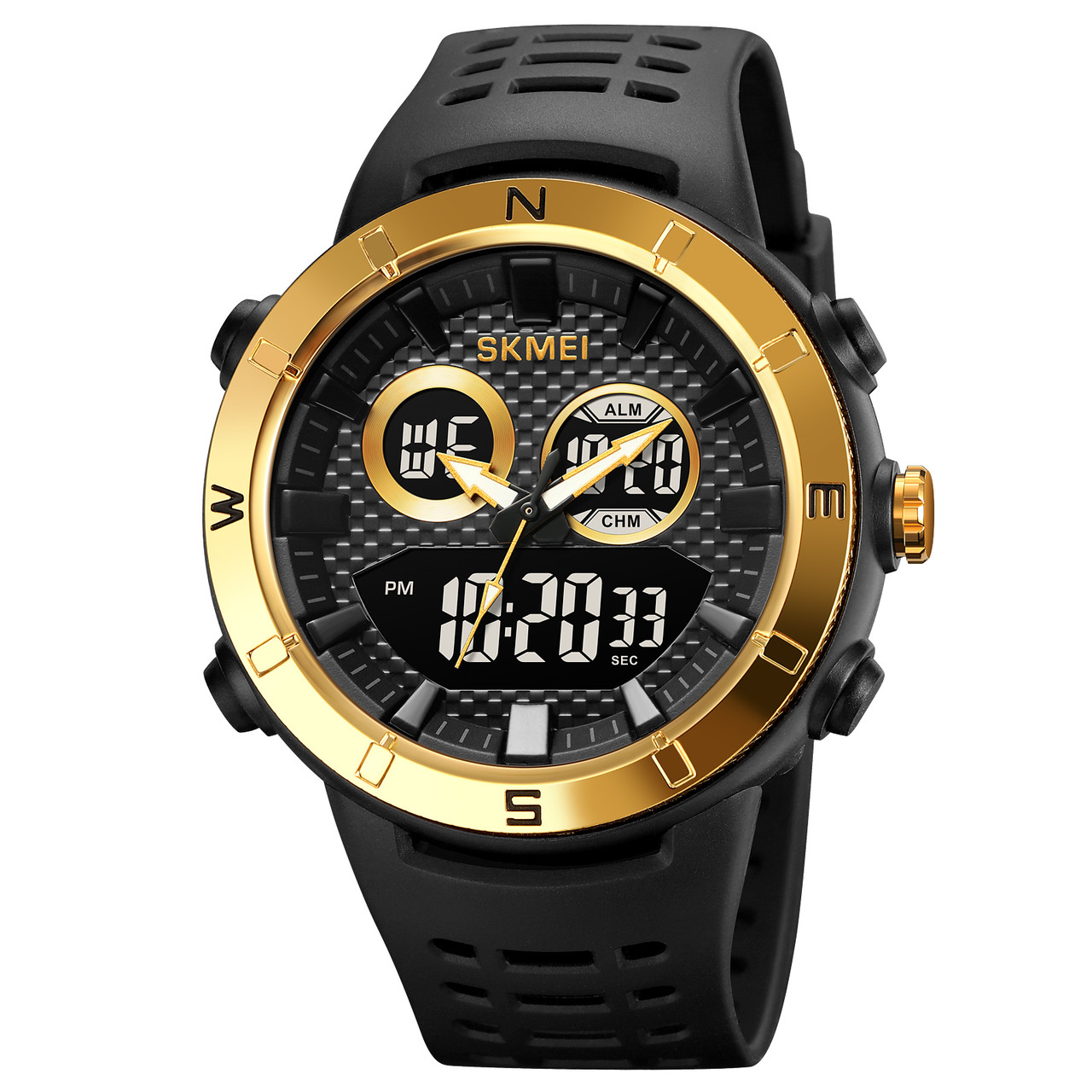 Мужские Часы с Двойным Циферблатом Skmei 2014GDBK Gold-Black — Купить ...