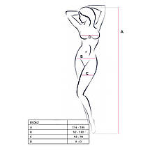 Сітчастий бодістокінг Passion BS062 One Size, Red, комбінезон, імітація панчіх, відкритий доступ, фото 4