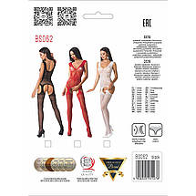 Сітчастий бодістокінг Passion BS062 One Size, Red, комбінезон, імітація панчіх, відкритий доступ, фото 5