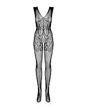 (SALE) Бодістокінг Obsessive Bodystocking F234 S/M/L, абстрактний малюнок, глибоке декольте, фото 5