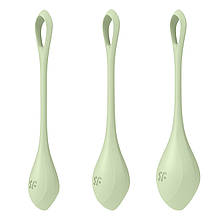 Набір йоні намистин Original Satisfyer Yoni Power 2 Light Green, діаметр 2-2,5-3 см, вага 22-44-73 гр