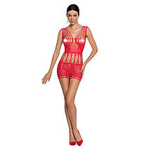 Бодістокінг мінісукня з метеликами Passion BS090 One Size red, фото 3