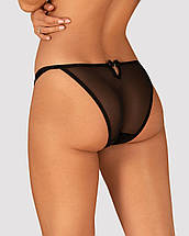 Напівпрозорі трусики з підвіскою Obsessive Ivannes panties black 2XL/3XL, чорні, фото 2