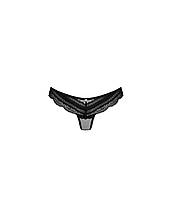 Напівпрозорі трусики з підвіскою Obsessive Ivannes panties black 2XL/3XL, чорні, фото 5