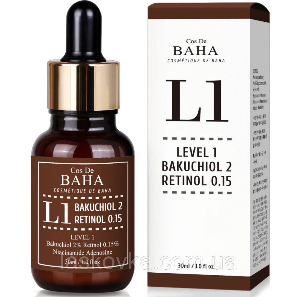 Сироватка з бакучіолом і ретинолом Cos De BAHA L1 Bakuchiol & Retinol Serum, фото 1
