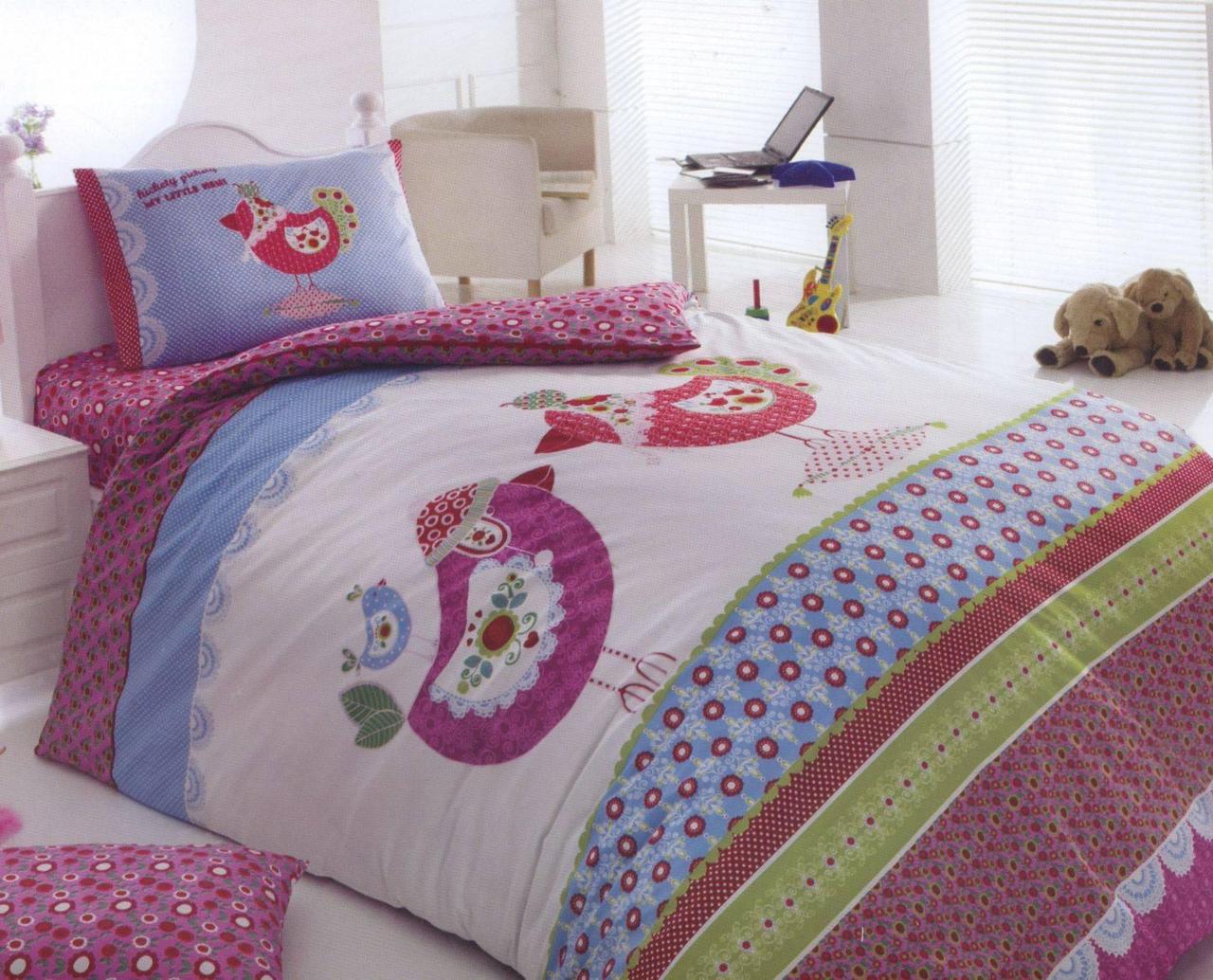 Комплект постільної білизни 160х220 білий з блакитним No Brand 15968, фото 1