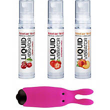 Набір з 3-х смаків стимулювального лубриканта Amoreane Med (3х10мл) та віброкулі Adrien Lastic Pink