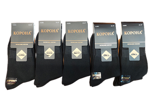 Шкарпетки чоловічі чорні Корона 10 пар, 41-47р, фото 1