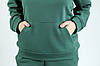Костюм жіночий худі оверсайз з капюшоном та спортивні штани турецька тринитка колір смарагд, фото 9