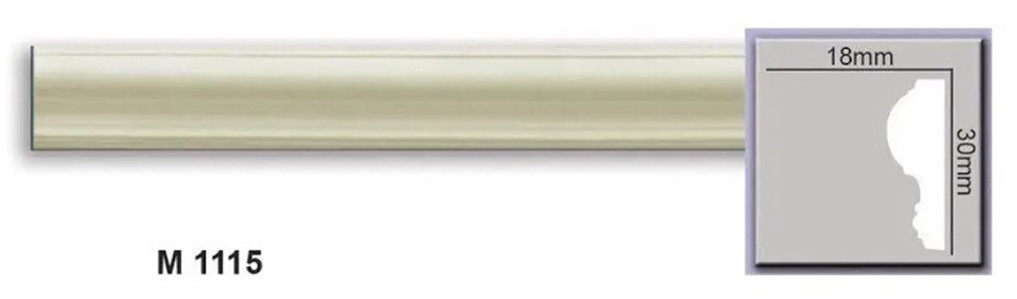 Молдинг гладкий поліуретановий M 1115. Harmony
