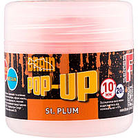 Бойлы, прикормка для карпа, белого амура Brain Pop-Up F1 St. Plum вкус слива, диаметр 8мм, вес 20г, оранжевый