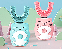 Электрическая Детская Зубная Щетка Капа Kitty U-образная Аккумуляторная