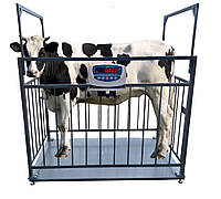 Весы для КРС 1000 кг (1000x2000 мм), с оградкой, взвешивание коров, телят и бычков, от производителя Горизонт