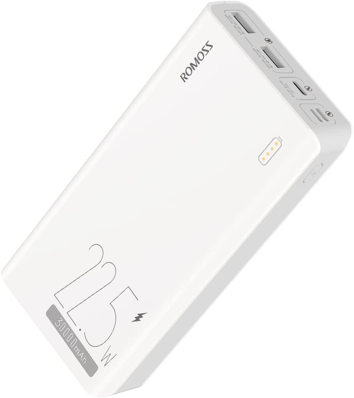 Повербанк Ромос Зовнішній акумулятор (Power Bank) Romoss 30000 mAh Sense8F Білий