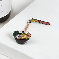 Значок / пин / металлический Японская лапша декор золотистая цепочка