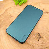 Кожаный противоударный чехол-книжка IPHONE 14 Pluse Pine Green