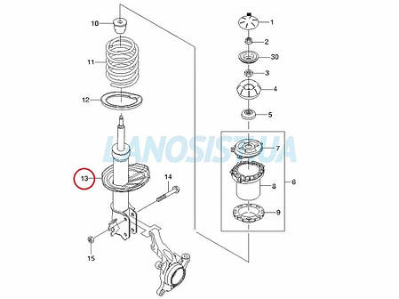 Амортизатор Лачетті SACHS (передній правий) 318895, фото 2
