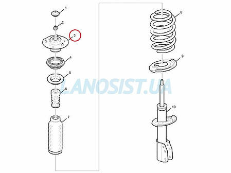 Опора переднього амортизатора Каптива OEM 96863981, фото 2