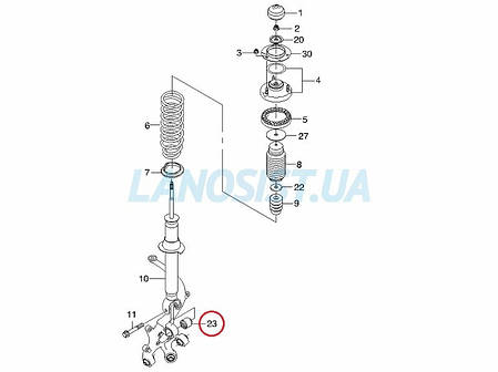 Сайлентблок заднього кулака Еванда Епіка (під амортизатор) GM 96450022, фото 2