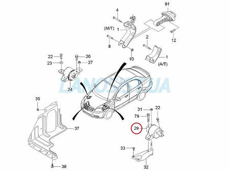 Подушка двигуна Авео OEM (ліва) 96535495, фото 3