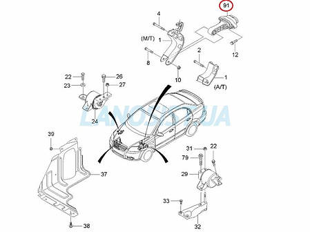 Подушка двигуна Авео OEM (задня) 96535402, фото 3