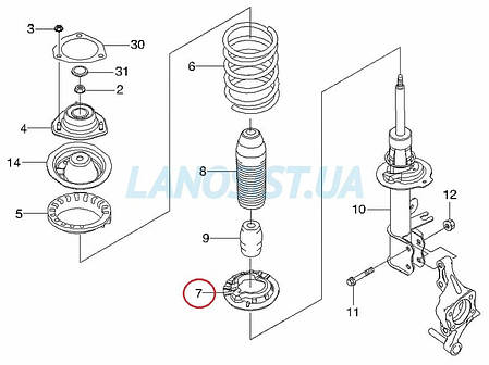 Прокладка задньої пружини Лачетті (універсал) GM (нижня) 96408290, фото 2