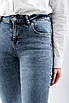 Джинси жіночі кльош з необробленим низом блакитні 70793 (2000000091761), фото 4