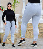 Трикотажні теплі жіночі спортивні штани батал (р.48-62).  Арт-2052/42, фото 2