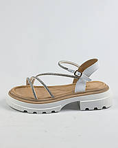 Босоніжки зі стразами Evromoda 6811440 38 Біла шкіра 36, фото 3