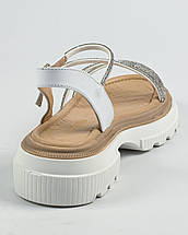 Босоніжки зі стразами Evromoda 6811440 38 Біла шкіра 36, фото 5