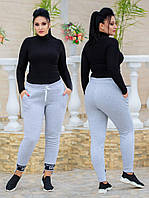 Трикотажні теплі жіночі спортивні штани великих розмірів (р.48-58).  Арт-2115/42