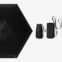 Мини зонт карманный, компактный зонтик складной GD-ONE (всесезонный, черный)