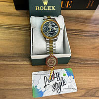 Брендовые наручные часы унисекс Rolex Golden Black Marble
