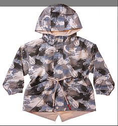 Вітровка дитяча колір індиго з капюшоном, на блискавці, розмір 116-140