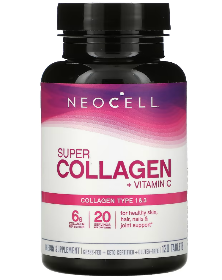 Супер Коллаген 1 и 3 типа с витамином C, Super Collagen+C, Neocell, 120 таблеток - фото 1 - id-p1255734990