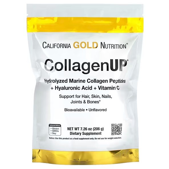 Морський колаген з гіалуроновою кислотою та вітаміном C 5000 California GOLD Nutrition CollagenUP 206 г