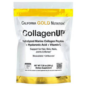 Морський колаген з гіалуроновою кислотою та вітаміном C 5000 California GOLD Nutrition CollagenUP 206 г