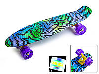 Penny Board "Star" Сяючі колеса, Пенні борд з принтом, фото 5