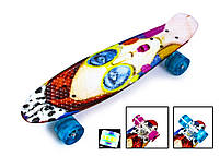 Penny Board "Cool Girl" Сяючі колеса, Пенні борд з принтом, фото 3
