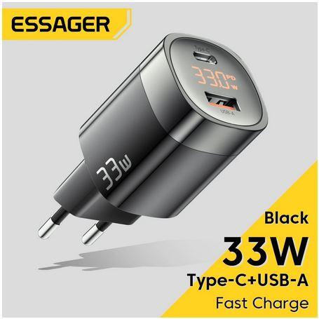 Блок живлення для смартфона/планшета Essager 33 W 33 Вата заряджання Essager 33W GaN III PD USB-C+USB-