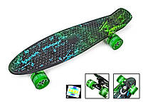 Penny Board "H20" Сяючі колеса, Пенні борд з принтом, фото 3